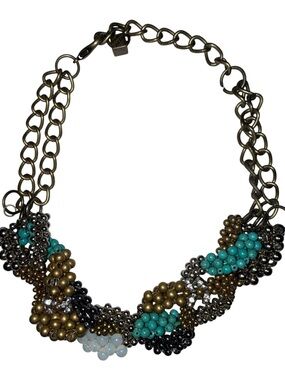 Pam Hiran Retired Anthropologie Multi Beaded Choker Necklace EUC